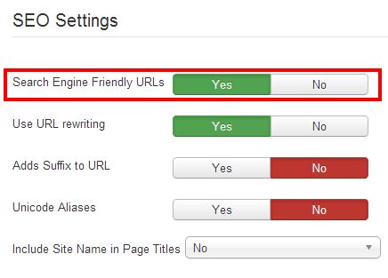 Joomla SEF Enabled